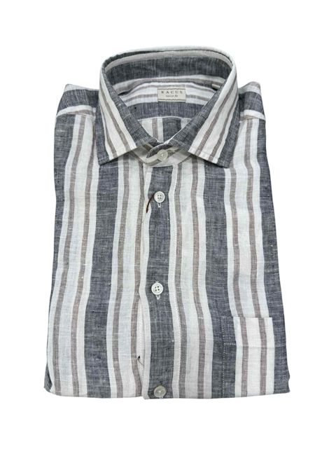 Camicia in lino a righe larghe e strette XACUS | Camicie | 61230 723ML003